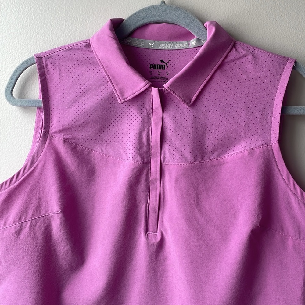 PUMA Women's Sleeveless Polo Golf Shirt Size M - Picture 10 of 10